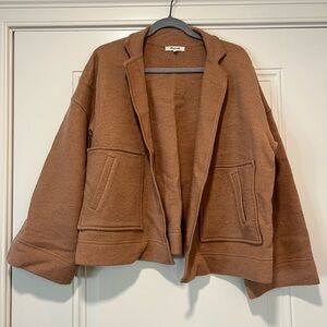 Madewell Brown Open-Front Boxy Cardigan Jacket